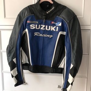 Suzuki leather motorcycle racing jacket, size 50